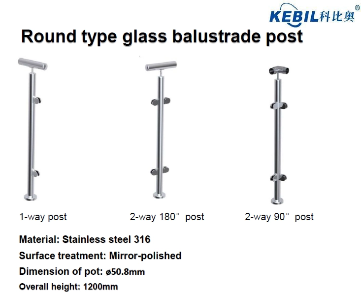 Outdoor Glass Railing System China Factory, SS304 SS316 Deck Porch Balcony Glass Balustrade