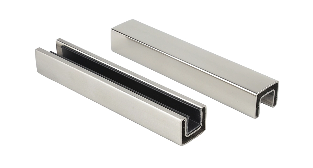 Trilho superior de tubo com fenda e trilho de cobertura para balaustrada de vidro de 10-12 mm e cerca de piscina