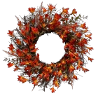 porcelana Senmasine-corona de otoño de Forsythia Artificial, 22 pulgadas, para pared, puerta delantera, colgante, cosecha de otoño, decorativa fabricante