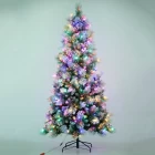 China Senmasine Led Light Christmas Tree With Red Berries 7.5ft Snow Flocked Artificial Pvc Hard Needle manufacturer