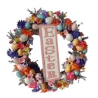 China Senmasine egg Easter wreath for front door hanging spring decoration mixed colorful plastic eggs manufacturer