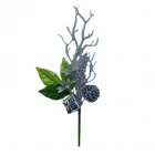 China Senmasine long stem christmas picks for DIY Xmas Gifts mixed pinecone ornaments ball artificial leaves manufacturer