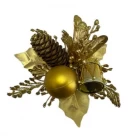 China Senmasine glitter christmas picks ornaments with artificial leaves pincone xmas DIY decoration manufacturer