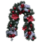China Senmasine guirlanda de decoração de natal de 6 pés para pendurar decoração de porta da frente enfeites de bola de flores de poinsétia mista fabricante