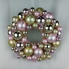China Senmasine 33cm christmas wreath with ball pink gold baubles xmas holiday party hanging decoration manufacturer
