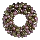 China Senmasine 40cm ornament ball wreath with pink gold baubles tinsel metal base front door hanging decor manufacturer