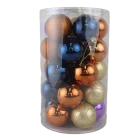 China Senmasine 25pcs christmas balls plastic hanging ornaments 60mm blue champagne gold xmas decoration gifts manufacturer