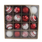 China Senmasine 16pcs christmas plastic ball ornaments for tree hanging xmas decoration red white baubles sets manufacturer