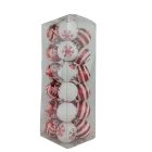 China Senmasine 24pcs christmas plastic ball sets for tree hanging decoration ornaments white red baubles sets gifts manufacturer
