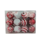 China Senmasine 24pcs balls christmas shatterproof red white baubles sets holiday party home hanging decor ornaments manufacturer