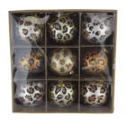 China Senmasine 9PCS ball painted custom christmas baubles hanging ornaments Leopard pattern design decoration gifts manufacturer