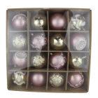 China Senmasine plastic ball christmas ornaments 16pcs pink gold baubles sets holiday party festival decoration gifts manufacturer