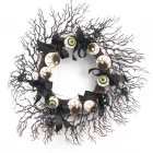 China Senmasine halloween black twigs wreath for Front Door Indoor Outdoor Party Home hanging Decorations manufacturer