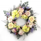 China Senmasine artificial spring wreath for front door Farmhouse Indoor Outdoor hanging Decor mixed silk flowers leaves manufacturer