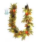 China Senmasine 6ft autumn harvest pumpkin garland with pinecone artificial leaves pomegranate front door hanging decorative manufacturer