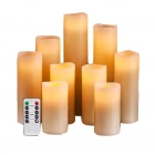 Cina Senmasine 9 candele senza fiamma con candele LED a colonna in vera cera azionate a batteria a distanza a 10 tasti produttore