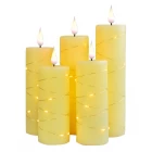 中国 闪烁的LED Pillar Real Wax Candle带有童话灯电池电池遥控计时器泪珠电子无火蜡烛 制造商