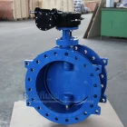 China Manufacturer DIN3302 Epoxy Coated Ductile Iron Wafer Double Eccentric Flange Butterfly Valve DN600 manufacturer