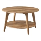 China Großhandel runder Couchtisch, 2 Tier -Couchtisch mit Lagerung Hersteller