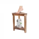 China Wholesale Shower Stool, Acacia Wood Foot Rest, Shower Stool with Storage Shelf manufacturer