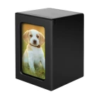 China Custom Wooden Pet Memorial Urn with Photo Frame – Personalized Dog Ashes Urn manufacturer