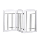 China Wholesale Freestanding Foldable Dog Gate, Indoor Pet Puppy Safety Fence, No-Assembly Wooden Dog Gate manufacturer