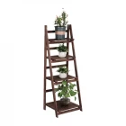 China Wholesale 4-Tier Foldable Wooden Ladder Plant Stand - Indoor Outdoor Multi-Use Shelf manufacturer