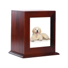 China Wholesale Wood Pet Urn with Photo Frame, Pets Ashes Box Memorial Box for Animal Ashes manufacturer