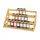 China Custom Bamboo Tiered Spice Rack Kitchen Countertop Spice Shelf Organizer for Pantry manufacturer