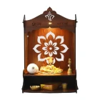 China Custom Wooden Pooja Mandir Home Wall Mounted Puja Stand Small Temple for Home and Office manufacturer