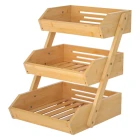 China Customized 3 Tier Bamboo Fruit Basket Organizer Home Storage and Display manufacturer