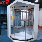 China Harga borong 8mm tempered glass shower enclosure, 1-3 inci flat dan melengkung safety shower glass factory pengilang