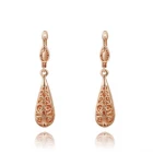 Çin 18K Rose Gold Hollow Out Fashion Filigree Earrings for Women Christmas Jewelry Gifts üretici firma