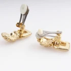 Çin 18k solid earring gold worm shape clip on earrings E30183 üretici firma