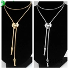Cina 2014 fashion gold silver heart long lariat necklace N90147 produttore