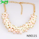 China 2014 indian pink world imitation faux pearl jewelry set N90115 manufacturer