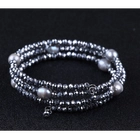 Çin 3 Strand Steel Wire Pearls Crystal Beads Open Bracelet Bangles Manufacturer üretici firma