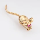 Çin Animal gold men s designs pin mouse wholesale brooch P80013 üretici firma