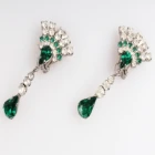 Çin Beautiful teardrop silver filigree crystal earrings designs E30096 üretici firma