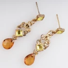 Çin Clear plastic stone crysyal dangling chains earrings E30184 üretici firma