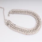Çin Colorful Diamond Crystal Chain Imitation Platinium Chain Collar üretici firma