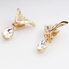 Çin Crystal fashion zircon stud earrings designs clip on earrings E30086 üretici firma