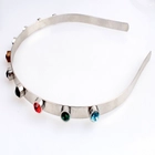 Çin Custom yoga color crystal indian metal gold hair headband H50020 üretici firma