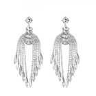 Çin Delicate Crystal High Quality New Style Fashion Long Earring for Women Wedding Dress Accessories üretici firma
