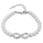 Çin Elegance Adjustable Infinity White Pearl Bracelet Supplier in China üretici firma