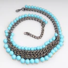 Çin Environmental Candy Color Beaded Chain Necklace üretici firma