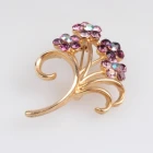 China Fabric flower cheap rhinestone for wedding in bulk brooch P80019 manufacturer