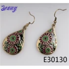 China Fabric flower handmade paint simple design earrings designs E30130 manufacturer