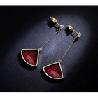 China Factory Price Fan Shape Artifical Crystal 18K Gold Plating Ear Hook Earring for Woman manufacturer