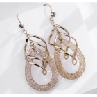 China Fashion Plating 18K Mesh Long Stud Earrings for Woman manufacturer